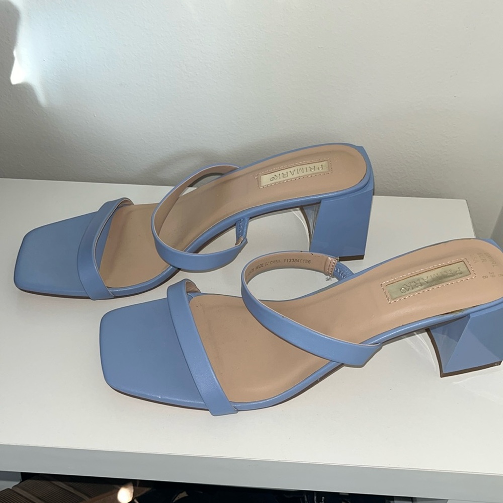 Primark Blue Block Heels Size 8